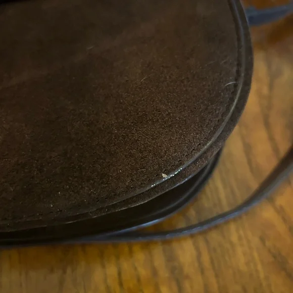 Spartina 449 Coffee Suede Saddle Crossbody Bag - Picture 8 of 15